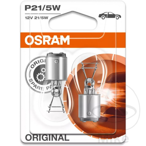 Osram Glühbirne / Glühlampe BAY15d 12V 21/5 Watt Rücklichtbirnen, 2 Stück