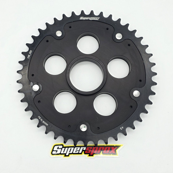 Supersprox Edge-Kettenrad Ducati Monster | Stahl-Alu Performance Kettenrad schwwarz