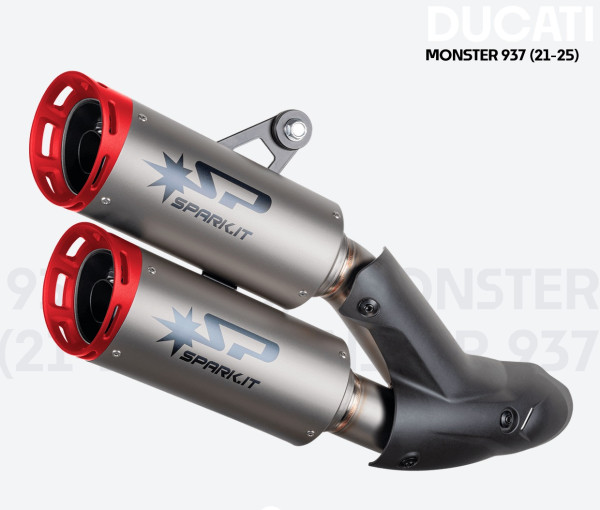SPARK DYNO DOPPIO Titan Slip-On Auspuff – Ducati Monster 937 / Monster SP (21–25) – Euro 5