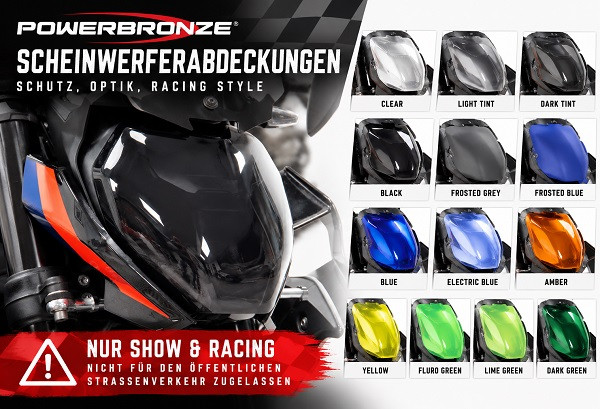 Powerbronze Scheinwerferabdeckungen – Show & Racing Powerbronze Scheinwerferabdeckungen für Show und Racing – Farben und Tönungen